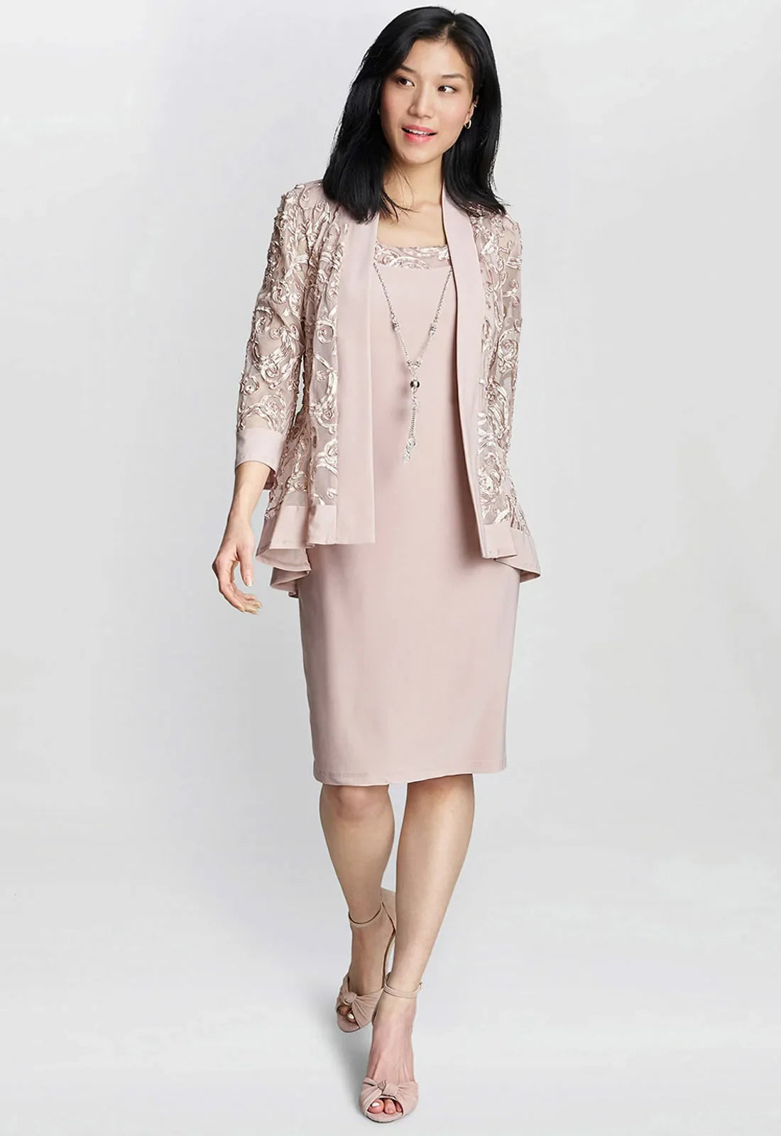 Gina Bacconi Blush Beverley Dress and Jacket