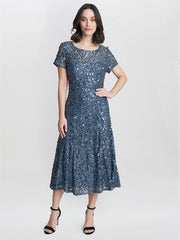 Gina Bacconi Blue Andrea A-Line Dress