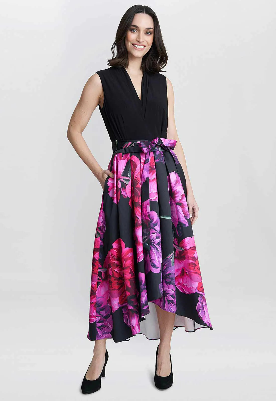 Gina Bacconi Annabelle Printed High Low Dress