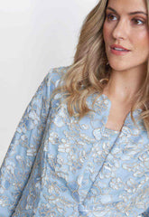 Gina Bacconi Blue Joyce Midi Dress And Jacket With Embroidered Lace