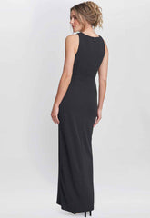 Gina Bacconi Black Esmeralda Sleeveless Column Maxi Dress