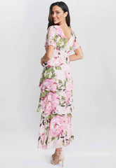 Gina Bacconi Blush Pink Olivia Printed Dress