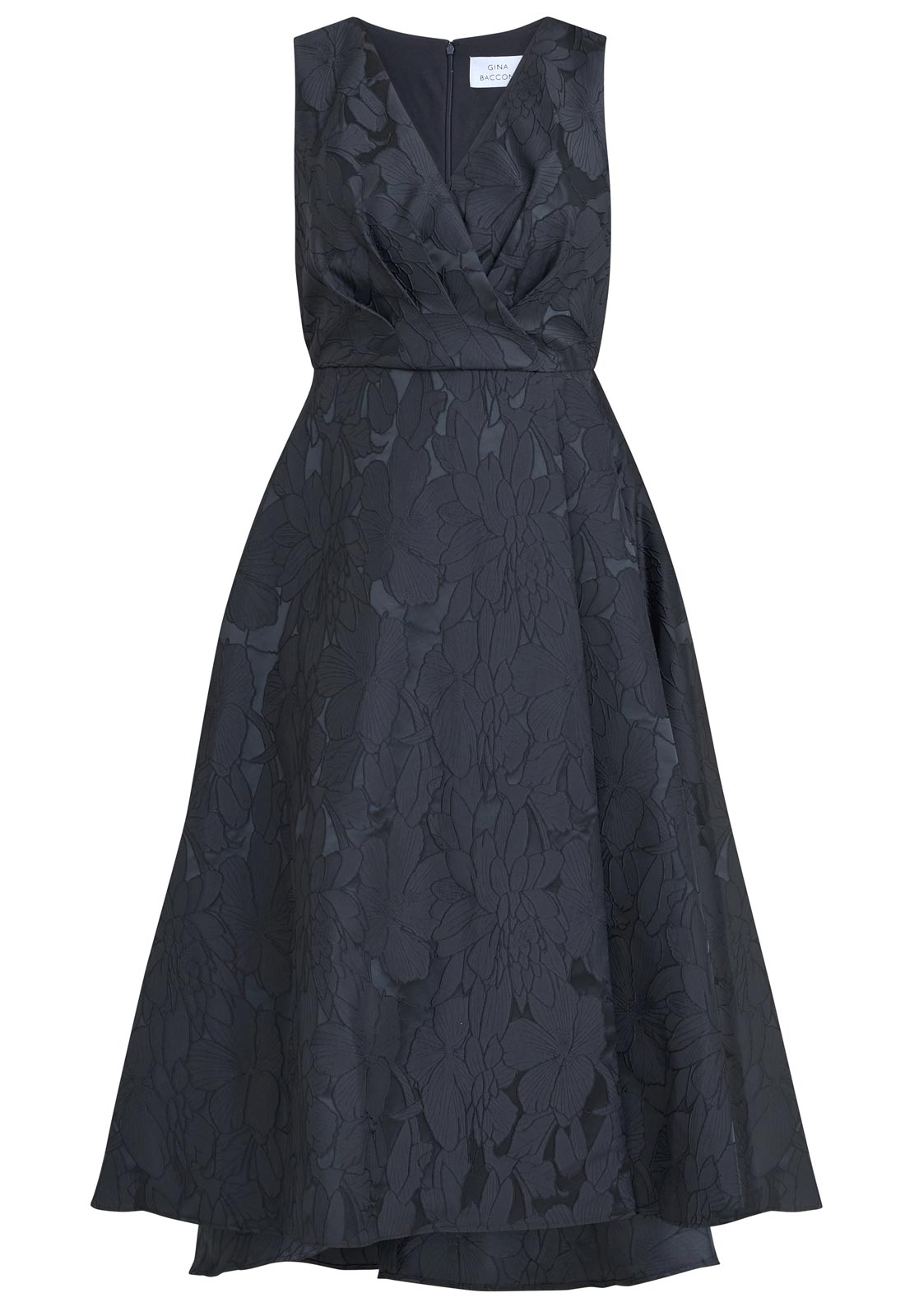 Gina Bacconi Black Sandie Jacquard Dress