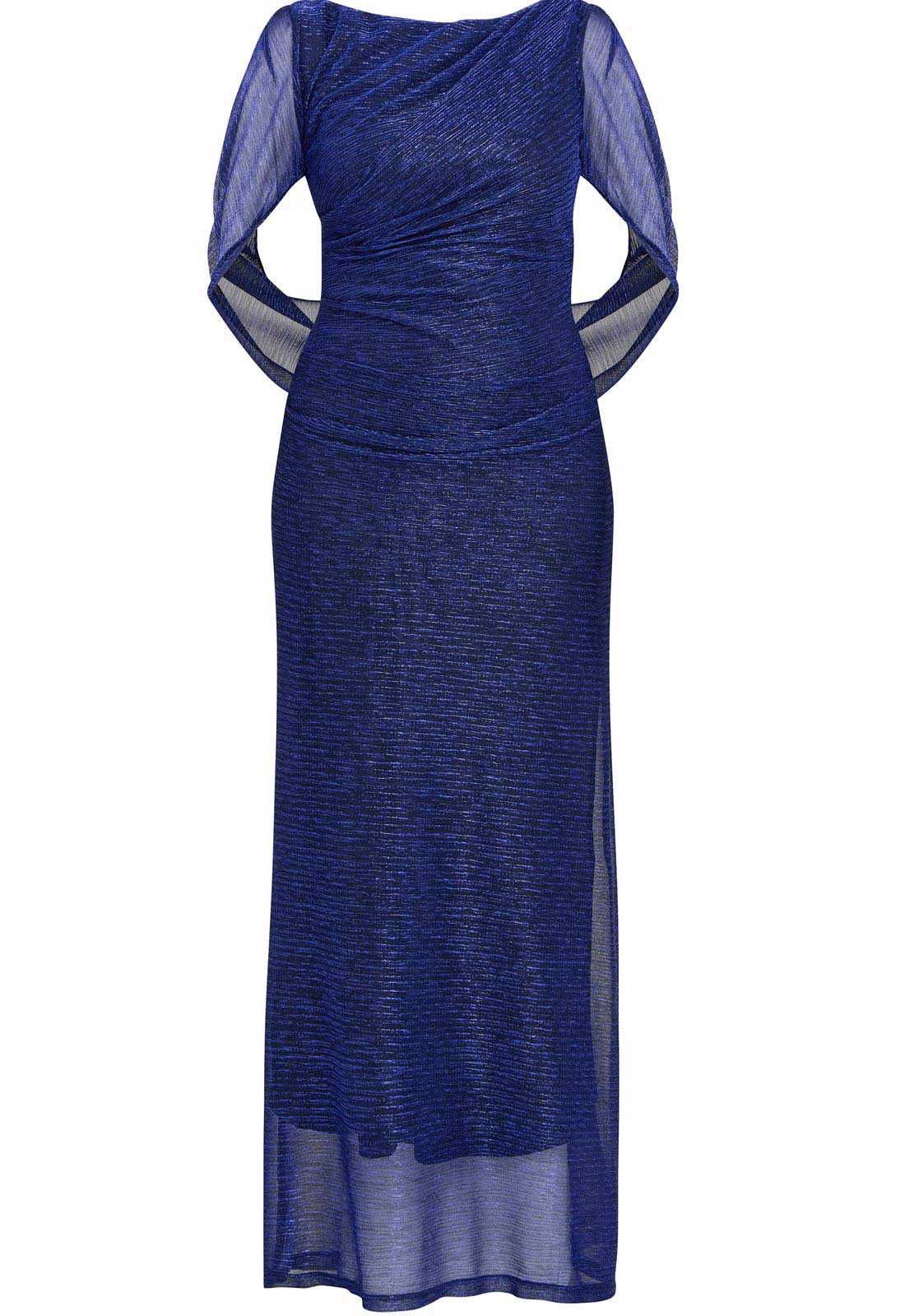 Gina Bacconi Cobalt Joanna Metallic Knit Maxi Dress