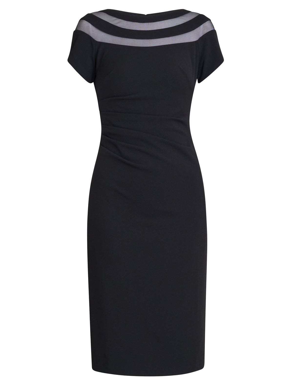 Gina Bacconi Black Daniella Illusion Neck Dress