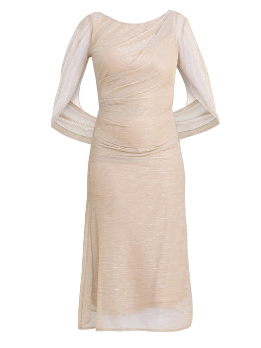 Gina Bacconi Gold / Silver Ciara Metallic Knit Dress