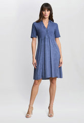 Gina Bacconi Blue Aaliyah Chambray Dress