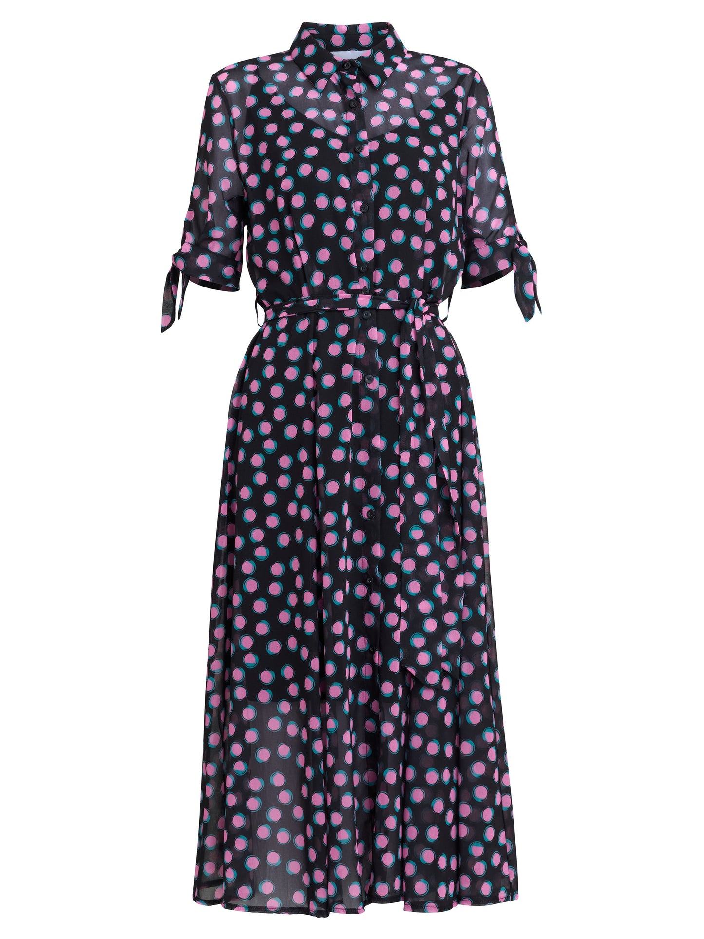 Gina Bacconi Black / Pink Adrienne Shirt Dress