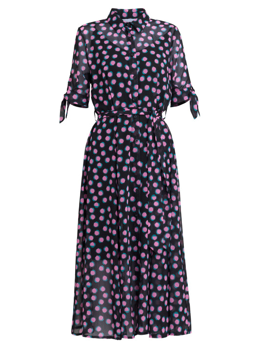 Gina Bacconi Black / Pink Adrienne Shirt Dress