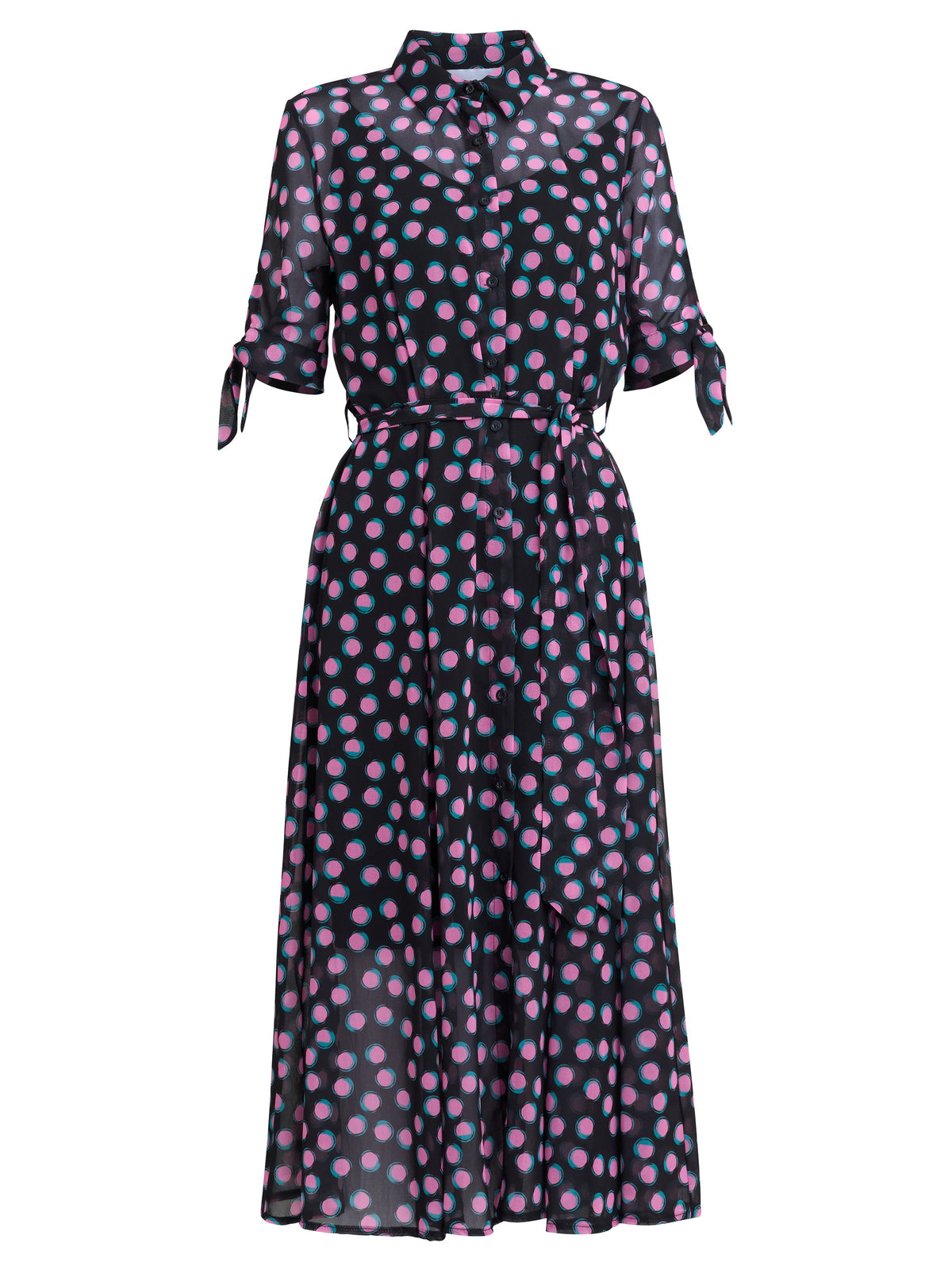 Gina Bacconi Black / Pink Adrienne Shirt Dress