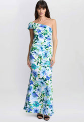 Gina Bacconi Blue Josie Printed Maxi Dress