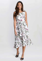 Gina Bacconi Kelly Floral Printed Dress in Multi