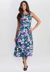 Gina Bacconi Blue Jeselle Floral Printed Dress