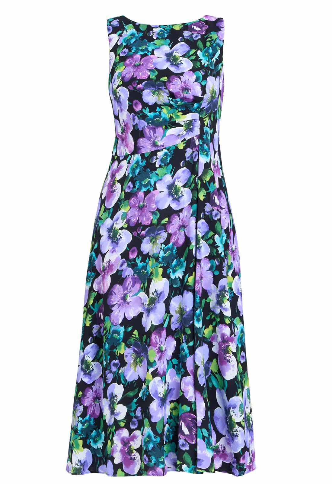 Gina Bacconi Blue Jeselle Floral Printed Dress