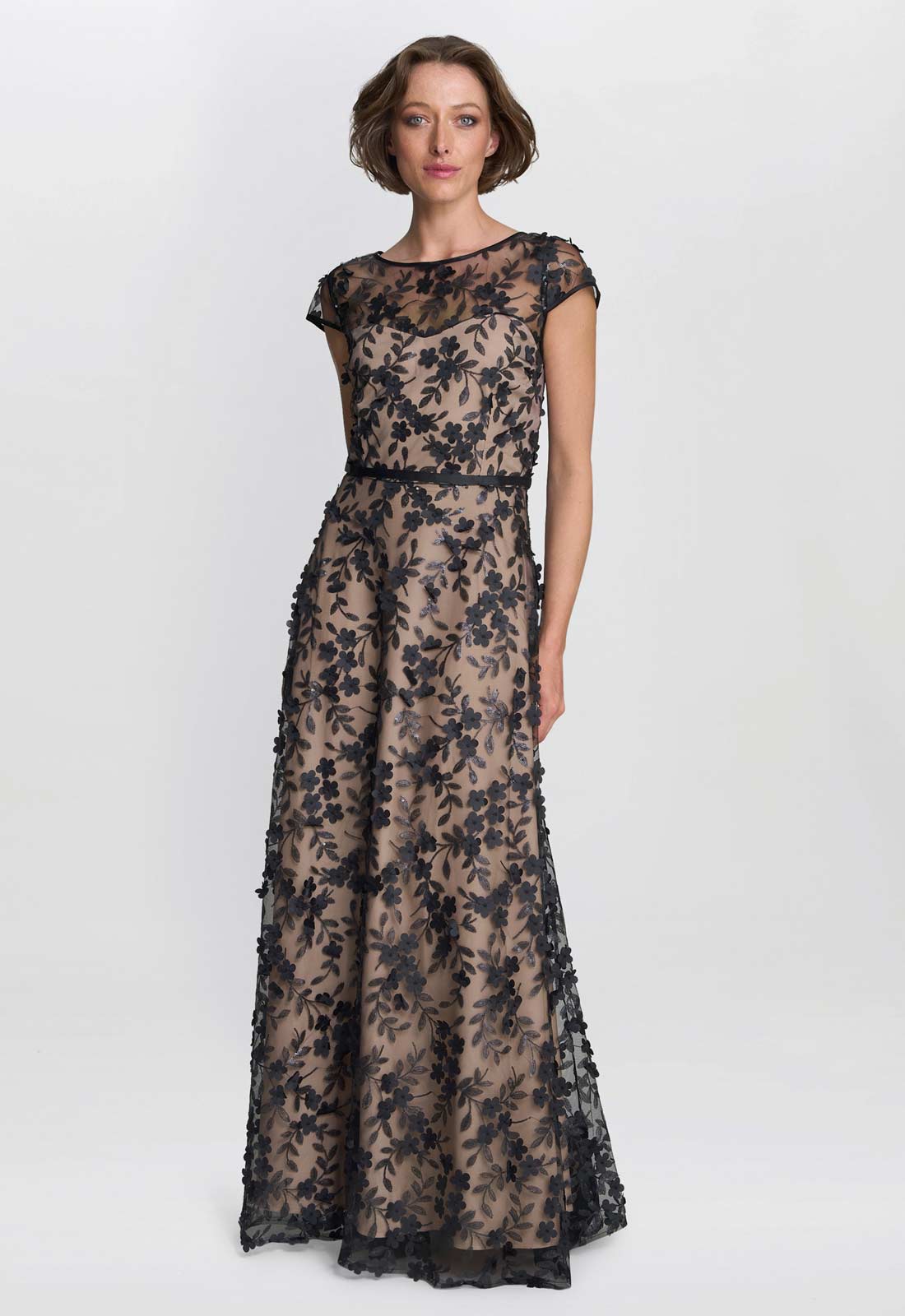 Gina Bacconi Keira 3D Flower Maxi Dress