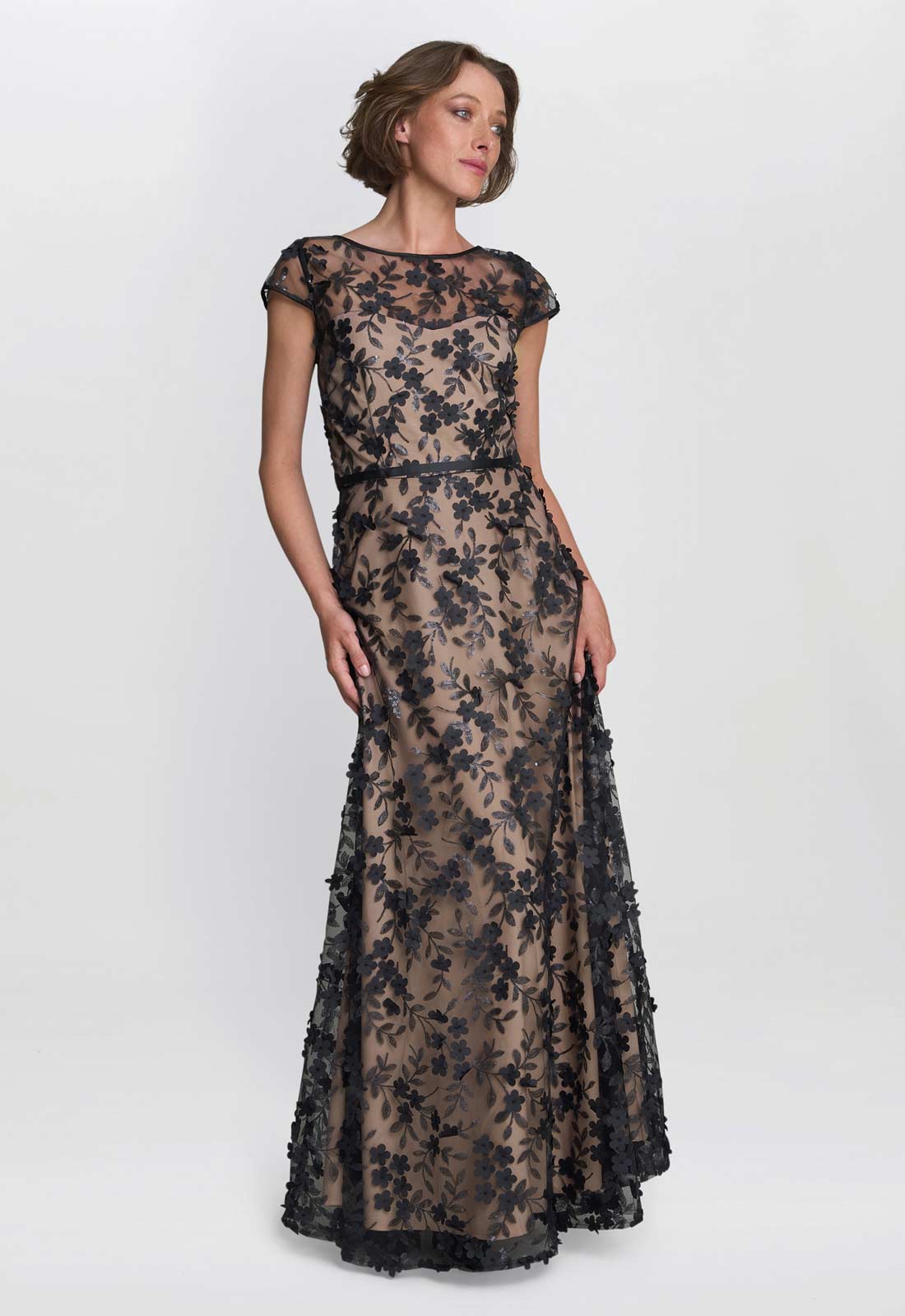 Gina Bacconi Keira 3D Flower Maxi Dress