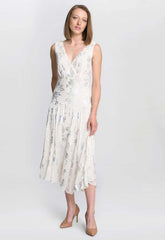 Gina Bacconi CHAMPAGNE Leanne Jacquard Dress