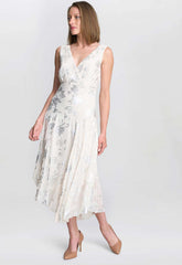 Gina Bacconi CHAMPAGNE Leanne Jacquard Dress
