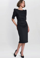 Gina Bacconi Black Louisa Dress With Beaded Sleeve