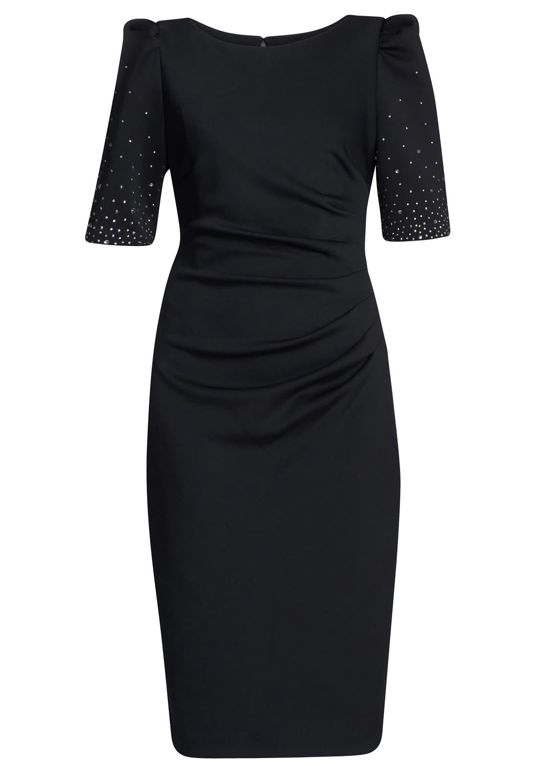 Gina Bacconi Black Louisa Dress With Beaded Sleeve