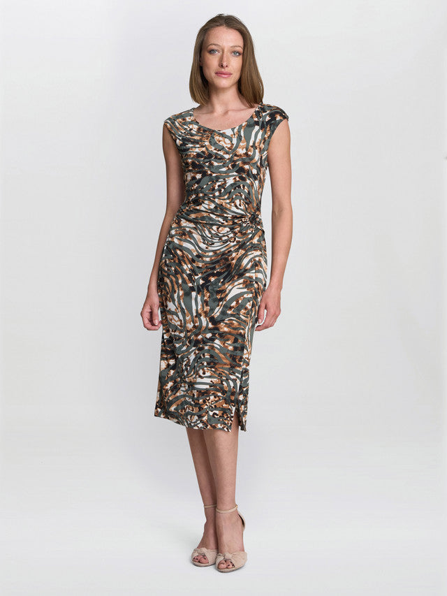 Gina Bacconi Mona Abstract Print Dress