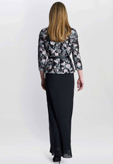 Gina Bacconi Black Bernice Chiffon Maxi Skirt