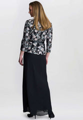 Gina Bacconi Black / Pink Brandy Embroidered Blouse With Tie Belt