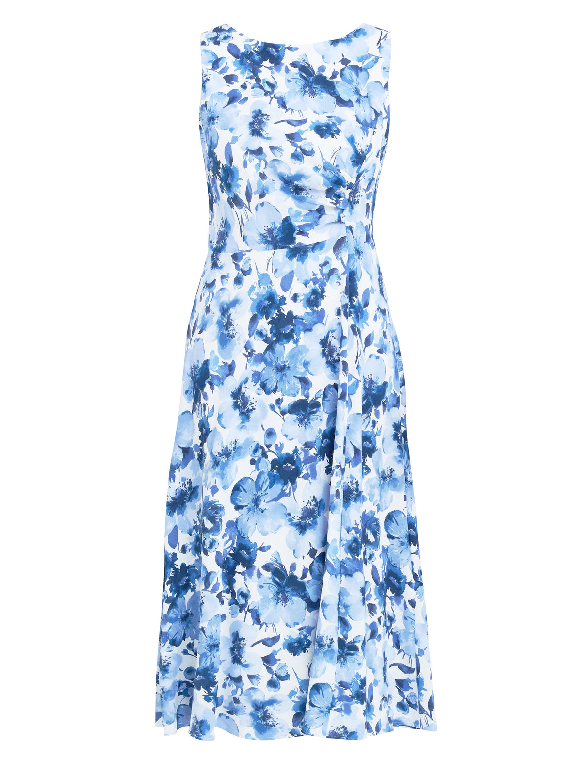 Gina Bacconi Blue Emmy Floral Print Midi Dress