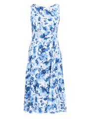Gina Bacconi Blue Emmy Floral Print Midi Dress
