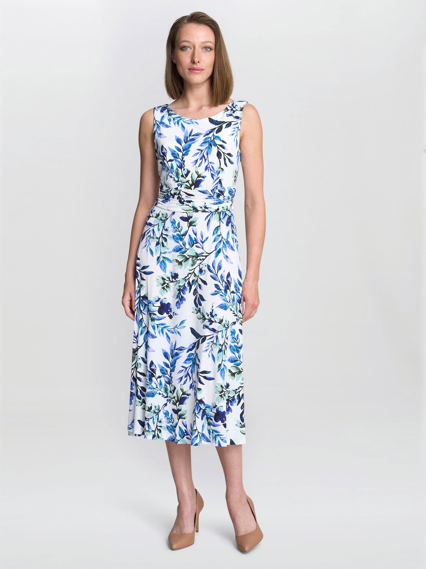 Gina Bacconi George Floral Print Midi Dress