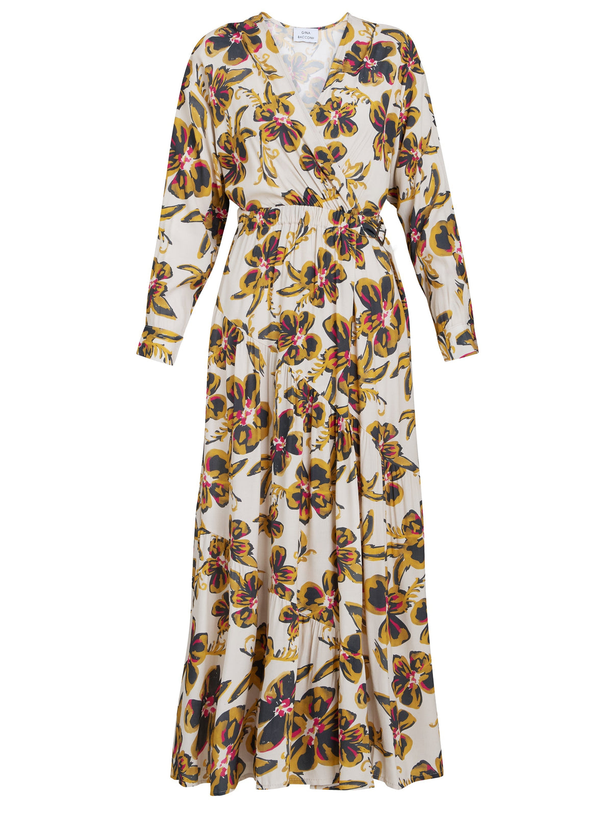 Gina Bacconi Beige / Cream Rosalee Belted Dress