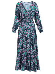 Gina Bacconi Black / Pink Rosalee Belted Dress
