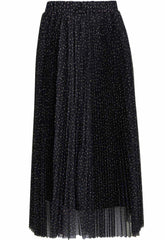 Gina Bacconi Black / Cream Roslynn Pleated Mesh Skirt