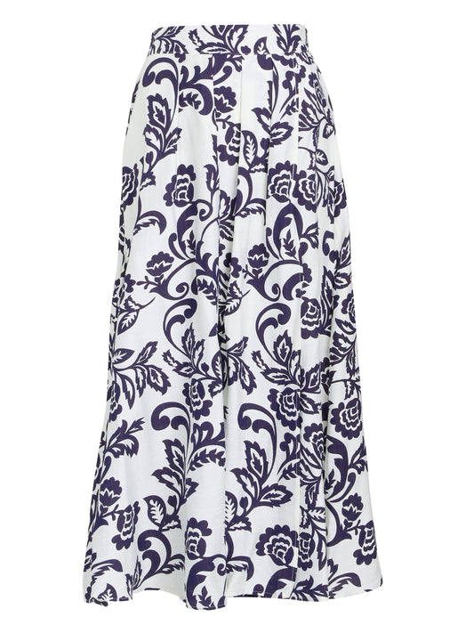 Gina Bacconi Navy / White Debbi Navy White Floral Skirt