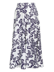 Gina Bacconi Navy / White Debbi Navy White Floral Skirt