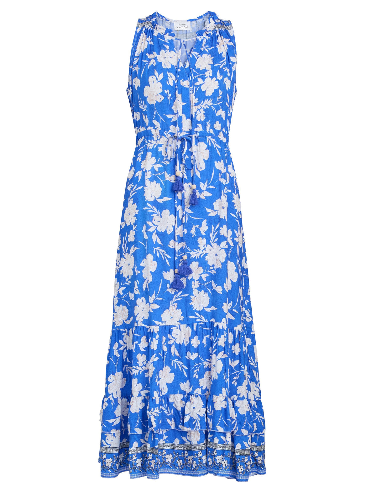 Gina Bacconi Blue Fawn Sleeveless Maxi Summer Dress