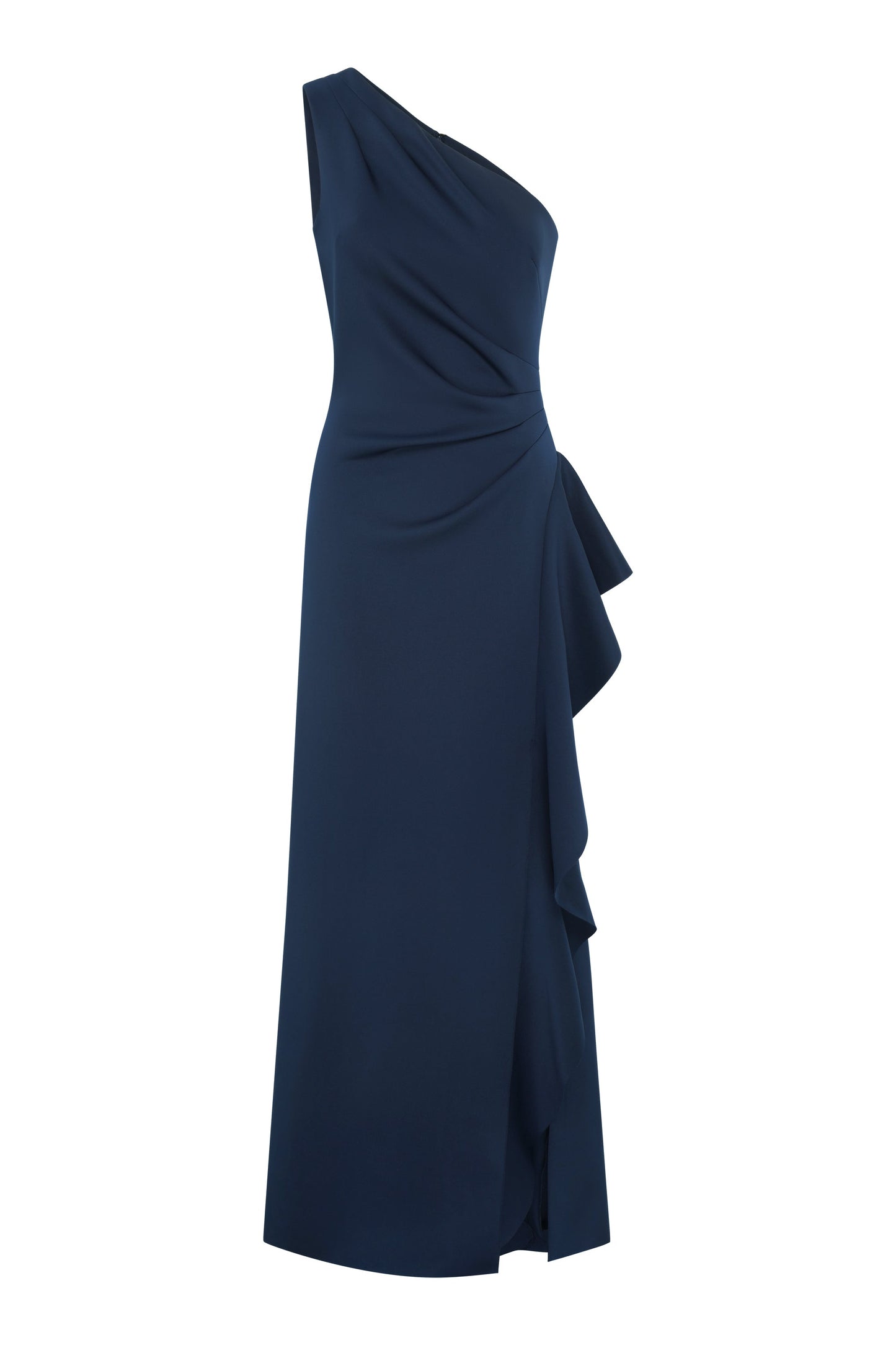 Gina Bacconi MIDNIGHT Darby One Shoulder Frill Dress