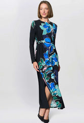 Gina Bacconi Black / Multi Eli Floral Print Maxi Dress