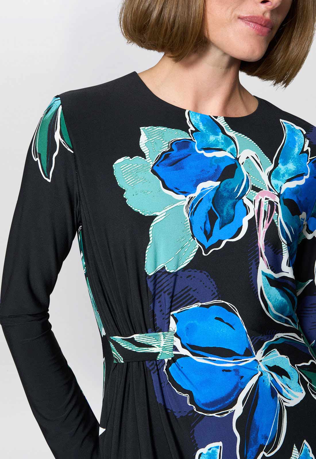 Gina Bacconi Black / Multi Eli Floral Print Maxi Dress