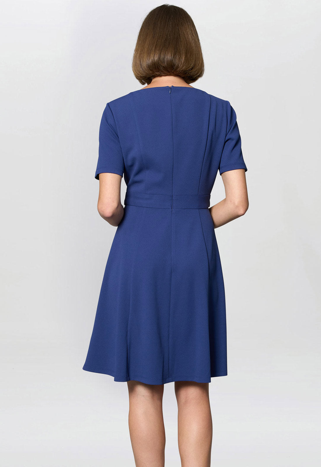 Gina Bacconi Light Navy Elise Belted Shift Dress
