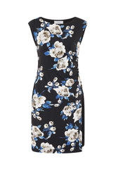 Gina Bacconi BLACK / MULTI Cybil Floral Print Sleeveless Dress