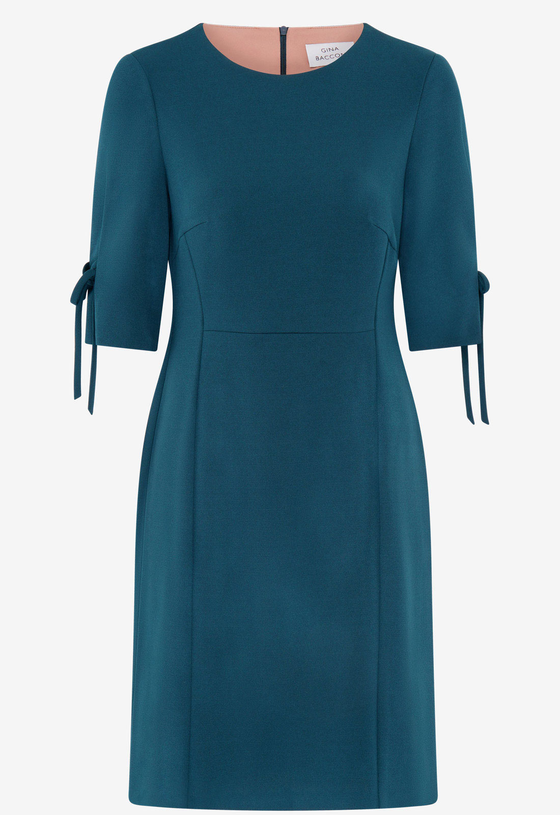 Gina Bacconi Dark Green Gilly 3/4 Sleeve Structured Dress