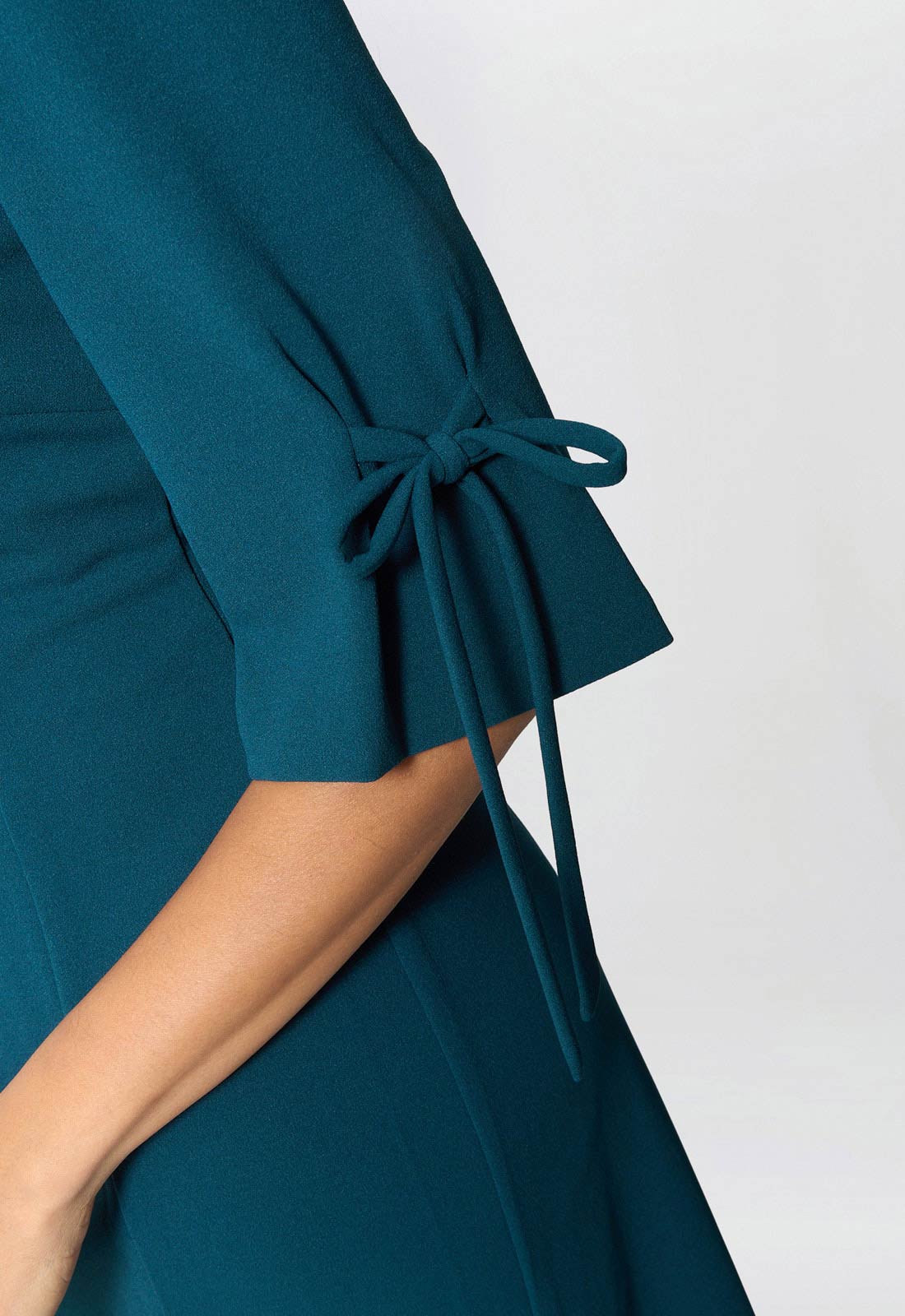 Gina Bacconi Dark Green Gilly 3/4 Sleeve Structured Dress
