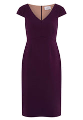 Gina Bacconi AUBERGINE Gilda Sheath Dress