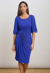 Gina Bacconi COBALT Hanne Jersey And Chiffon Wrap Dress
