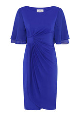 Gina Bacconi COBALT Hanne Jersey And Chiffon Wrap Dress