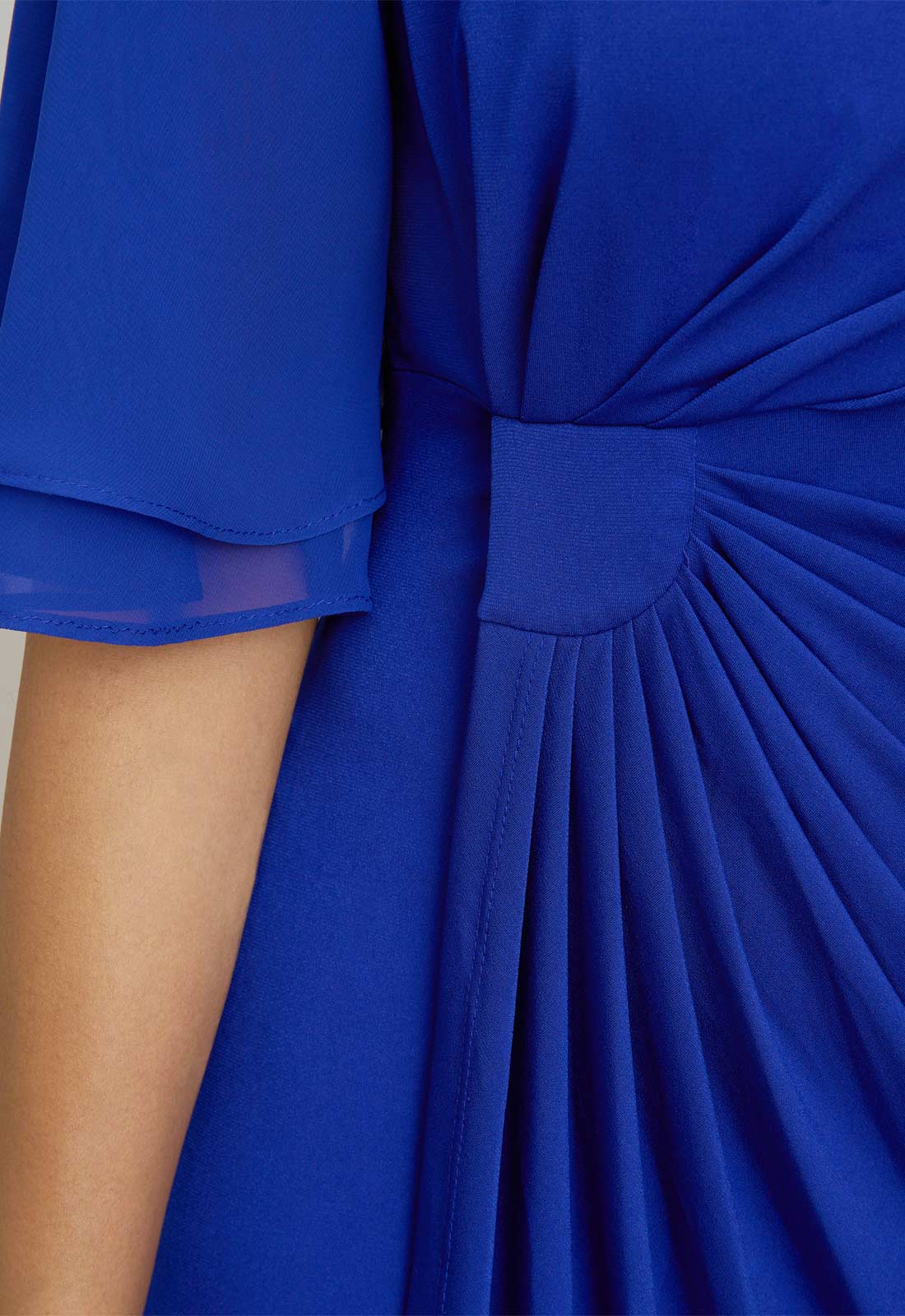 Gina Bacconi COBALT Hanne Jersey And Chiffon Wrap Dress