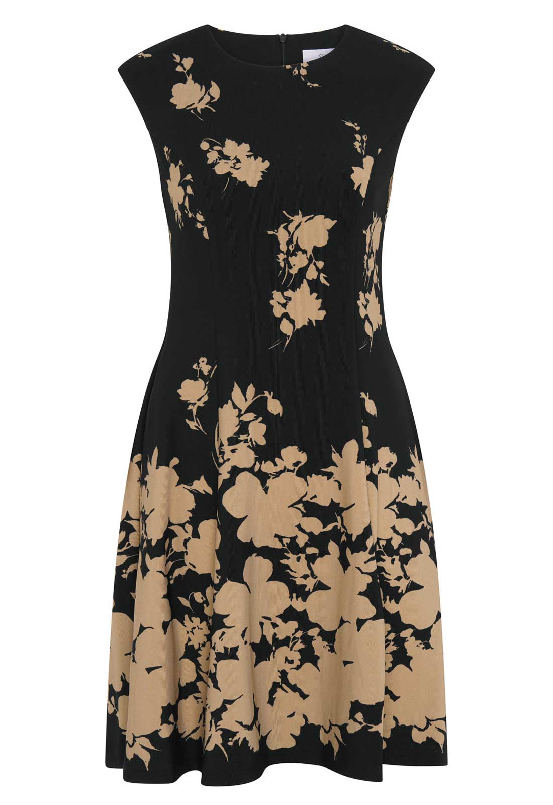 Gina Bacconi BLACK / BEIGE Holli Floral Print Dress