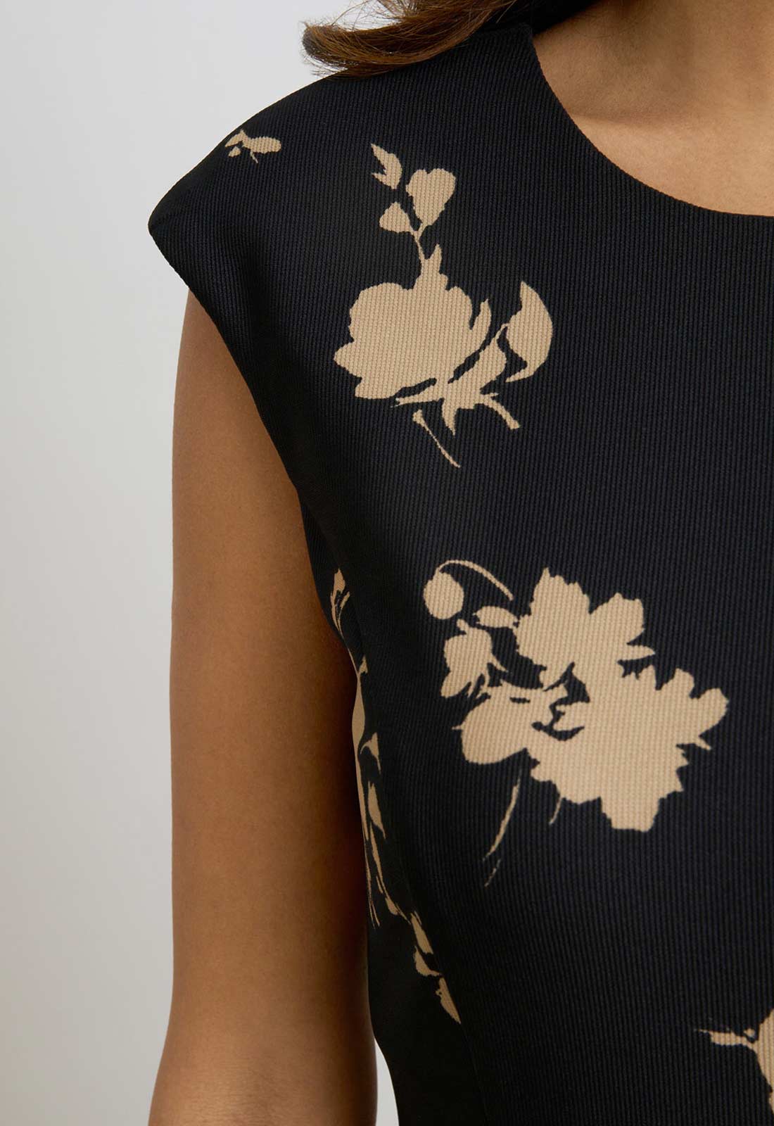 Gina Bacconi BLACK / BEIGE Holli Floral Print Dress
