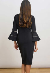 Gina Bacconi BLACK Ivette Long Sleeve Dress